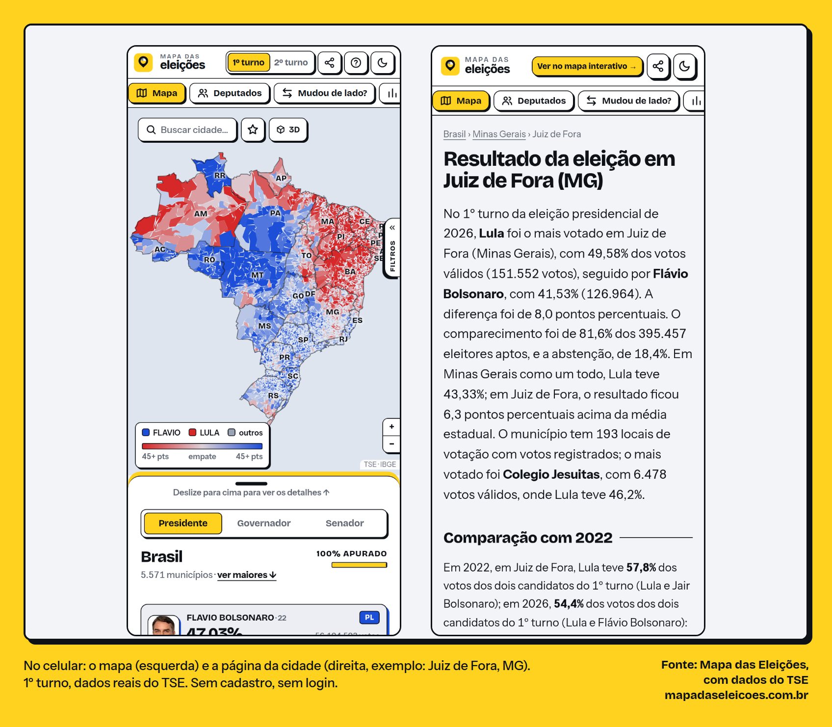 O Mapa das Eleições no celular
